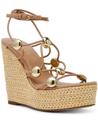 Steve Madden Women's Oaklie Studded Strappy Wedge Sandals - Macy's | Macy's