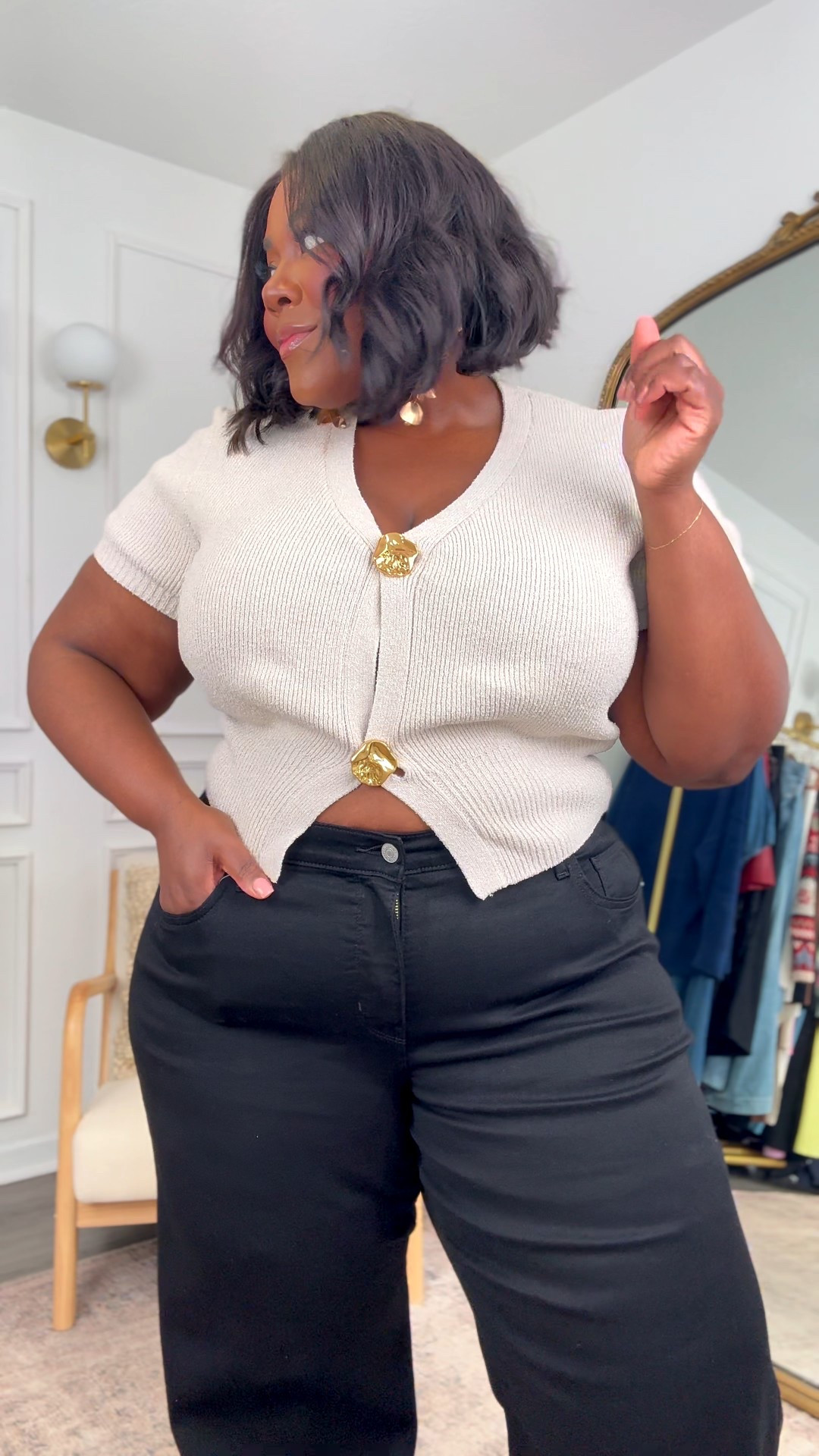 it’s time to put in real pants at least these are super cute! 

Size 2Xin pants 

22 in rigid jeans with bejeweled front pockets 

20W black wide leg jeans 
Cardigan 3XL




#LTKSaleAlert #LTKPlusSize #LTKFindsUnder100