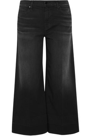 J Brand Woman Liza Cropped Mid-rise Wide-leg Jeans Black Size 27 | The Outnet US