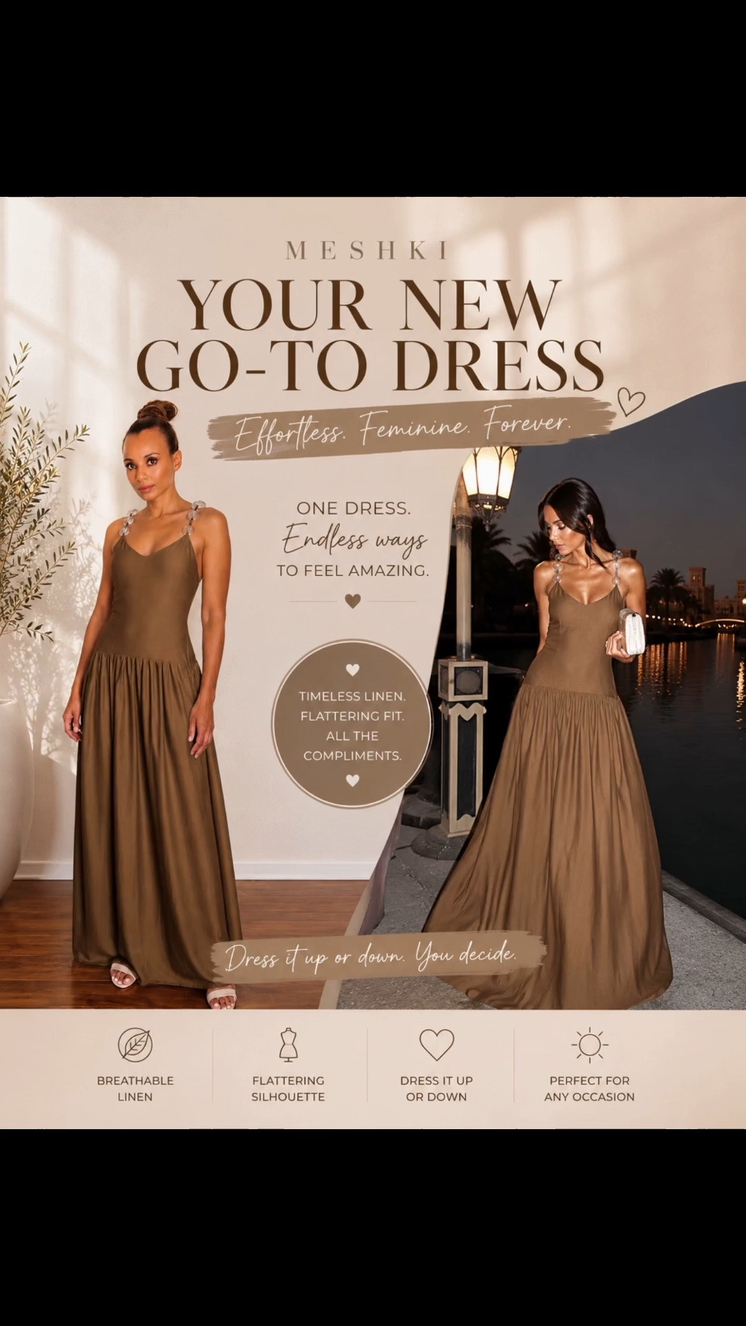 Chocolate or sage? 🤎✨ This Meshki maxi dress is effortlessly chic, flattering, and perfect for dressing up or down. Which color would you wear?

#Meshki #LTKStyle #MaxiDress #NeutralStyle #EffortlessStyle #SpringFashion #VacationStyle #FashionFinds #LTKFashion #DressInspo
@Meshki US

#LTKootd #LTKgrwm #LTKOver40