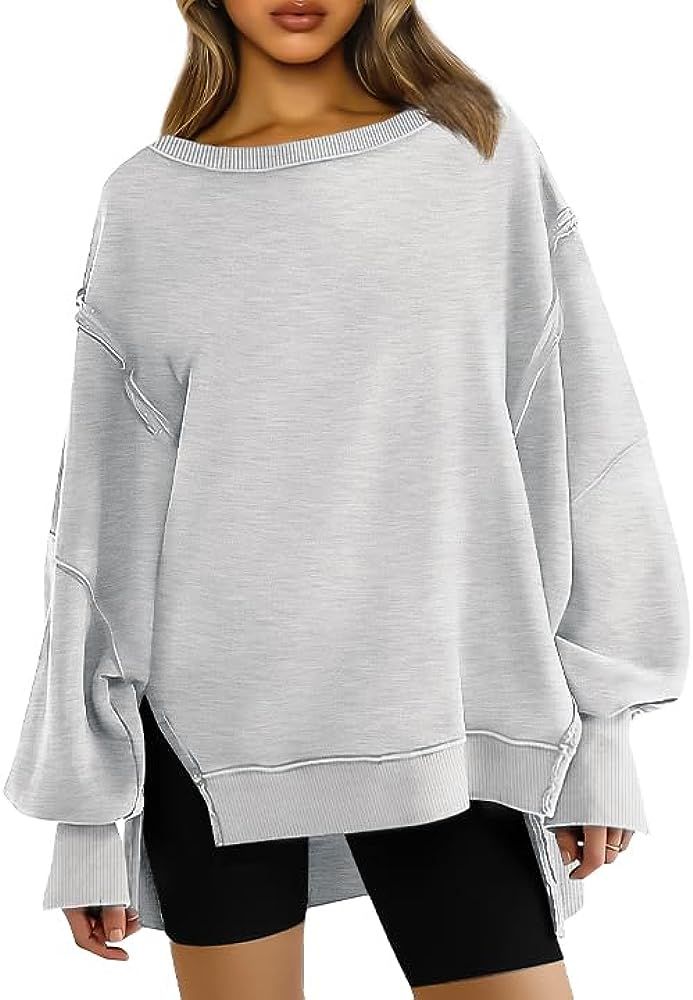 Womens Oversized Crewneck Sweatshirts Hoodies Fall Outfits Fashion Teen Girls Y2k Winter Clothes | Amazon (US)