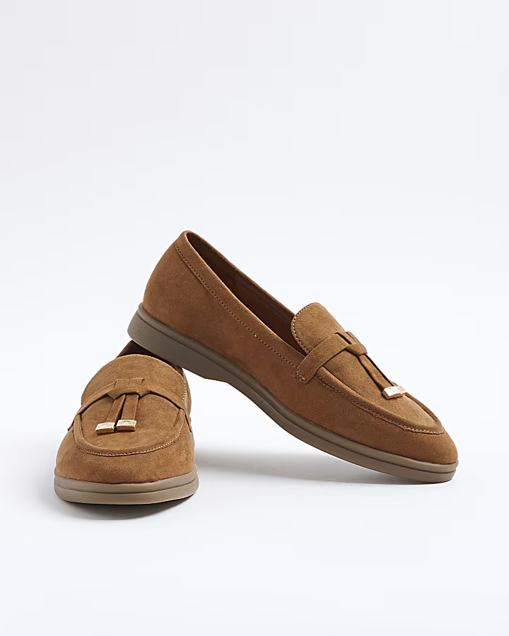 Brown Gum Sole Tassel Loafers | River Island UK & IE