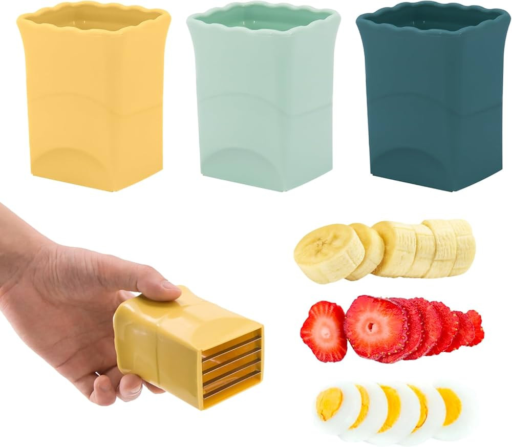 3PCS Strawberry Slicer: Fruit Slicer Cup, Strawberries Cutter Cup, Speed Cutter for Banana Grape ... | Amazon (US)