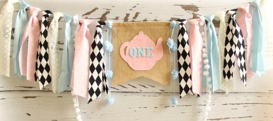 Tea Party Highchair Banner 1st Birthday Party Decoration High Chair One First Girl Onederland One... | Etsy (US)