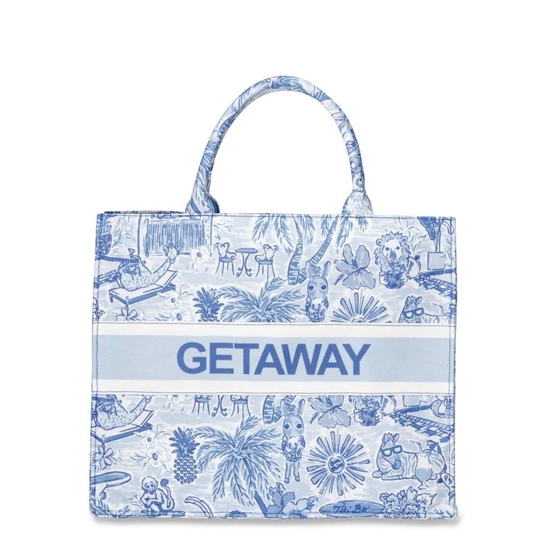 London Fog Women's Getaway Canvas Tote Bag, Blue | Walmart (US)