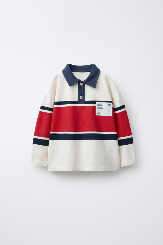 STRIPED LABEL POLO SHIRT | Zara US