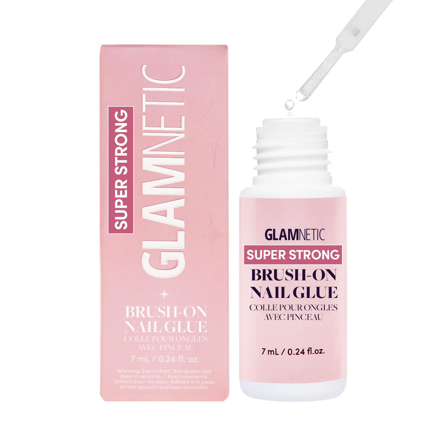 Glamnetic Super Strong Brush On Nail Glue | Brush Tip Applicator, Mess Free, Travel Friendly, Veg... | Amazon (US)