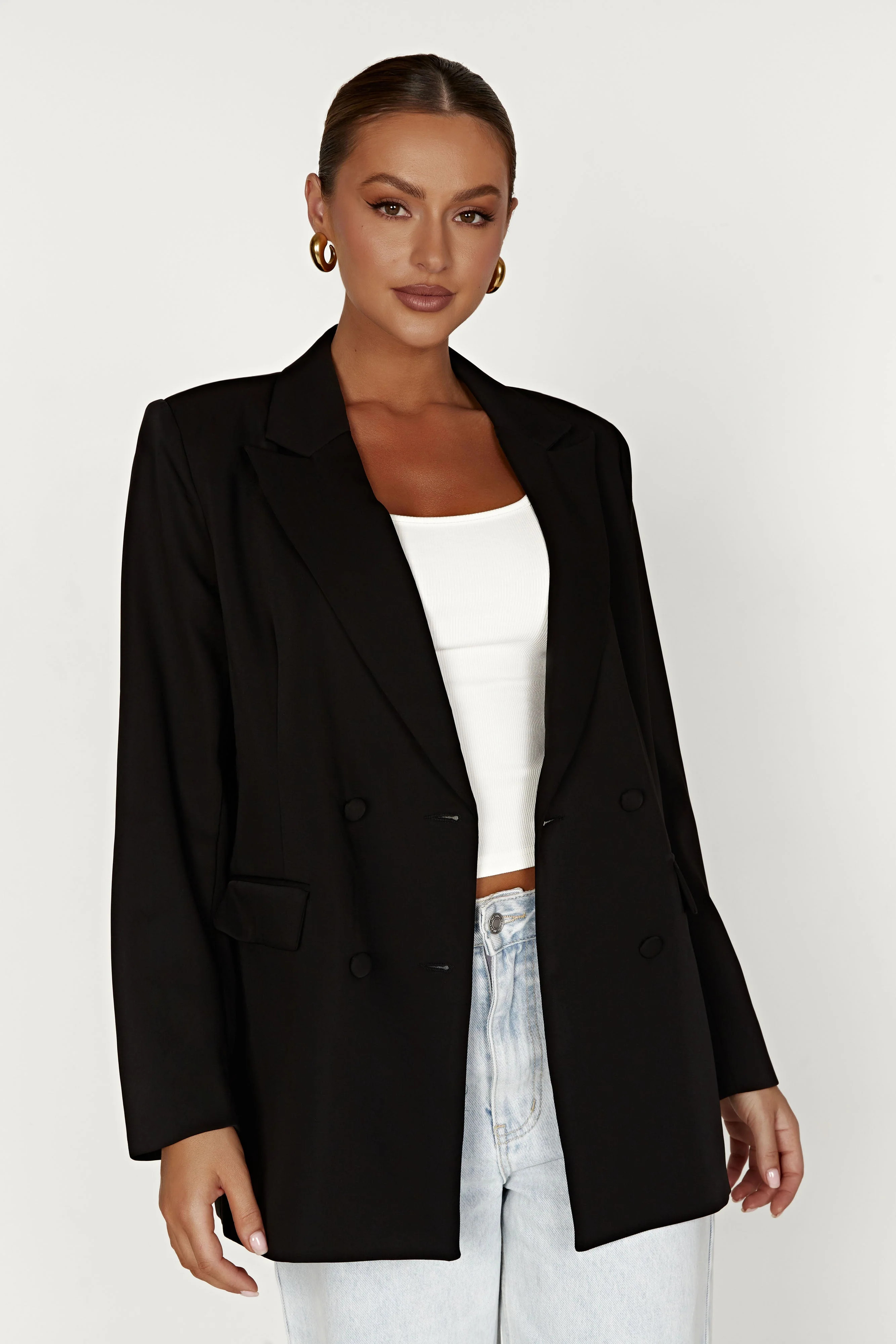 Madison Oversized Blazer - Black | Meshki (APAC)