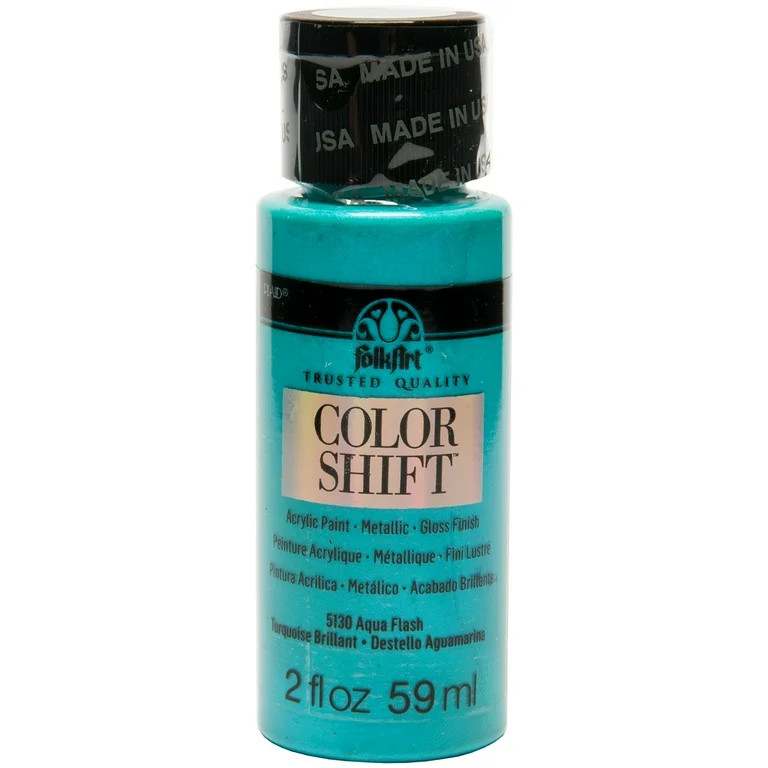 FolkArt Color Shift Acrylic Craft Paint, Gloss Finish, Aqua Flash, 2 fl oz | Walmart (US)