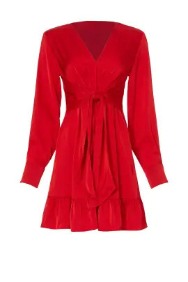 Satin Tie Front Dress | Rent the Runway