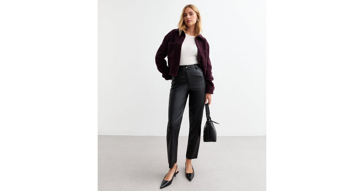 Black Faux Leather Trousers | New Look | New Look (UK)