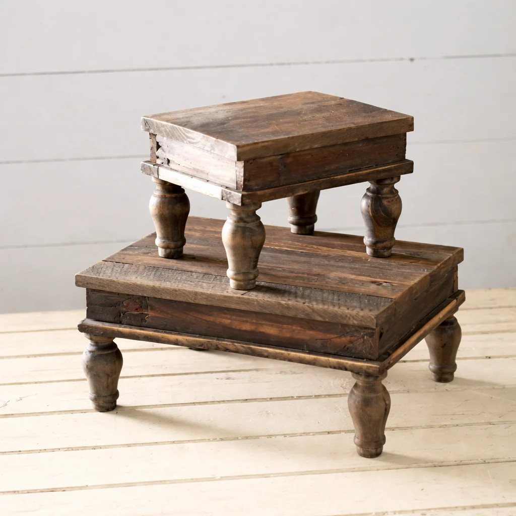 Reclaimed Wood Risers (Set of 2) | River Chic Designs