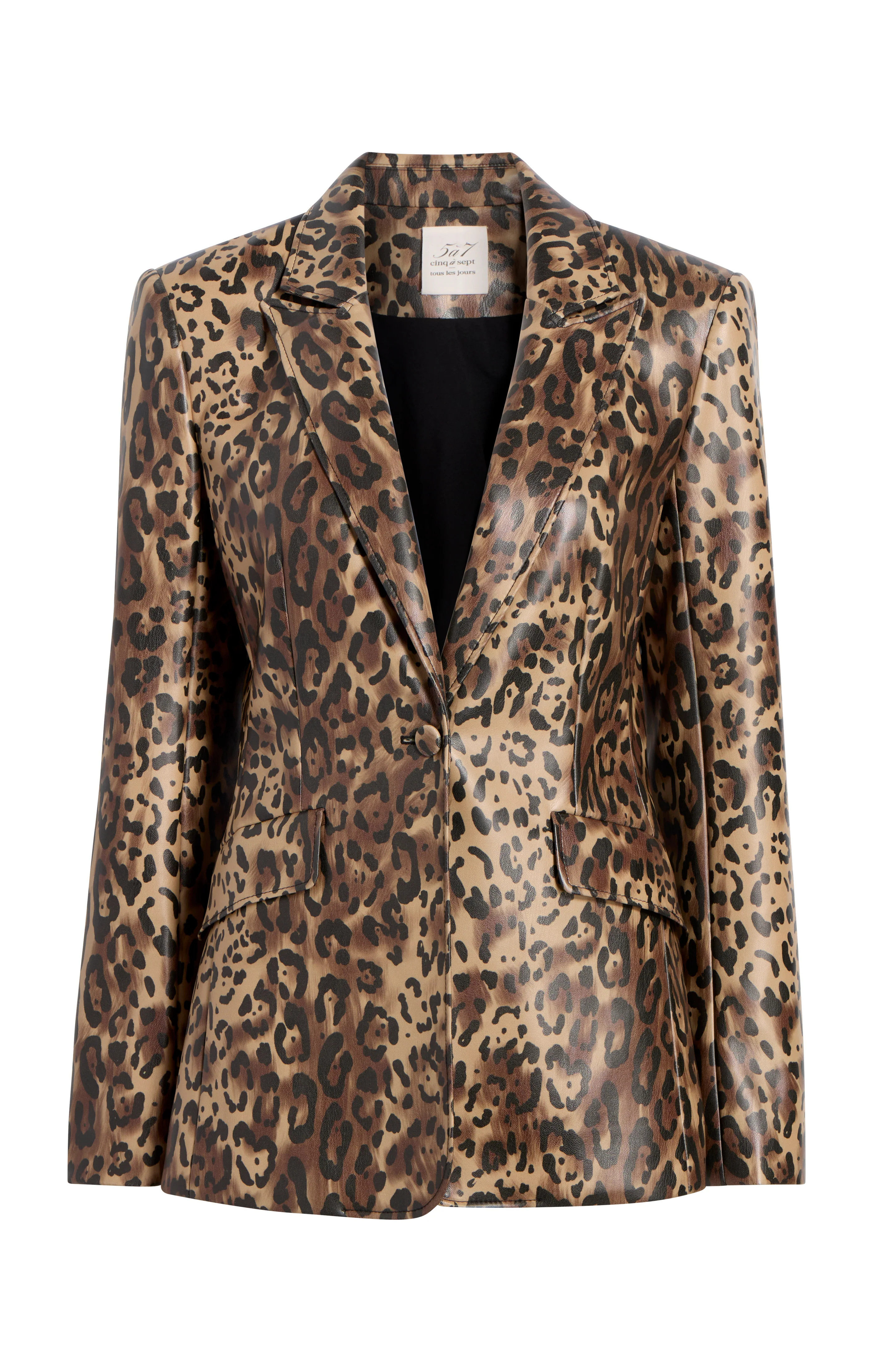 Leopard Vegan Leather Cheyenne Blazer | Cinq à Sept