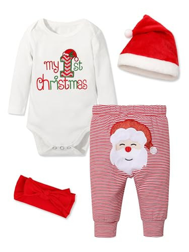 Abbence My First Christmas Baby Girl Boy Outfit,Baby 1ST Christmas Newborn 4PCS Newborn | Amazon (US)