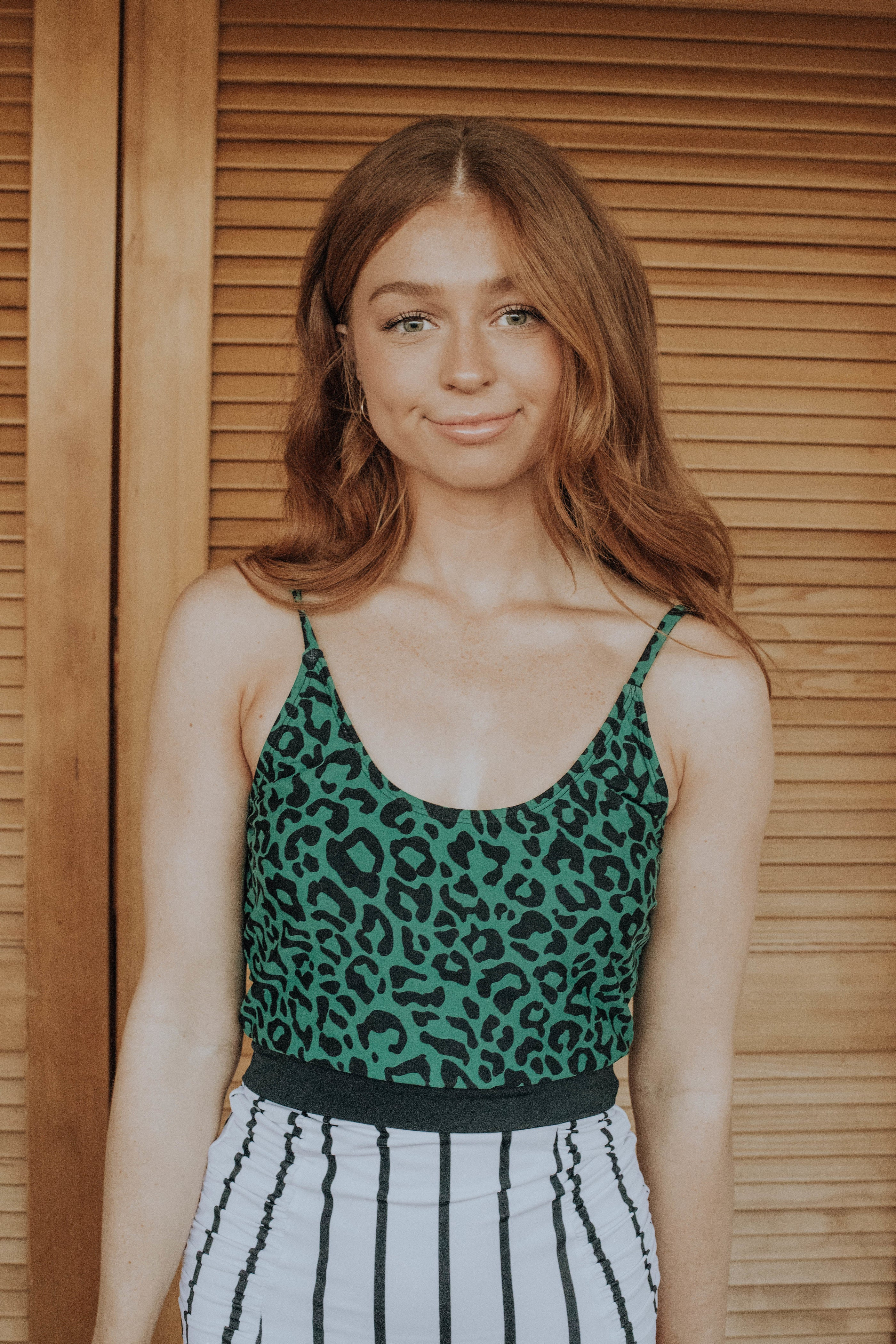 The Lounger Top | Green Leopard Print | Final Sale | Coral Reef Swim