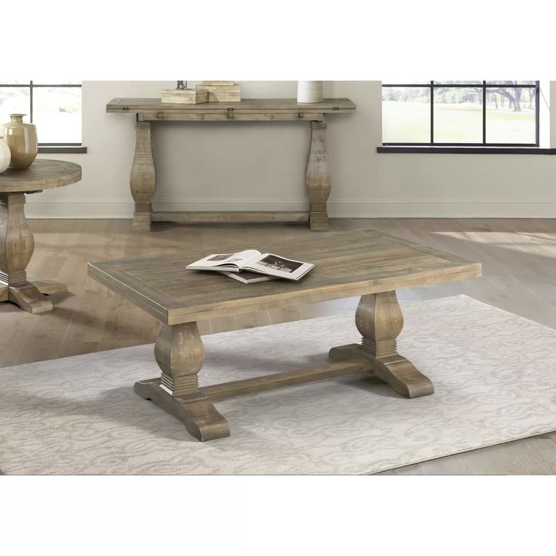 Exum Solid Wood Pedestal Coffee Table | Wayfair North America
