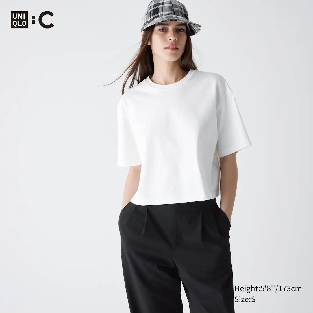 Cotton Oversized Cropped Fit Short Sleeved T-Shirt | UNIQLO (UK)