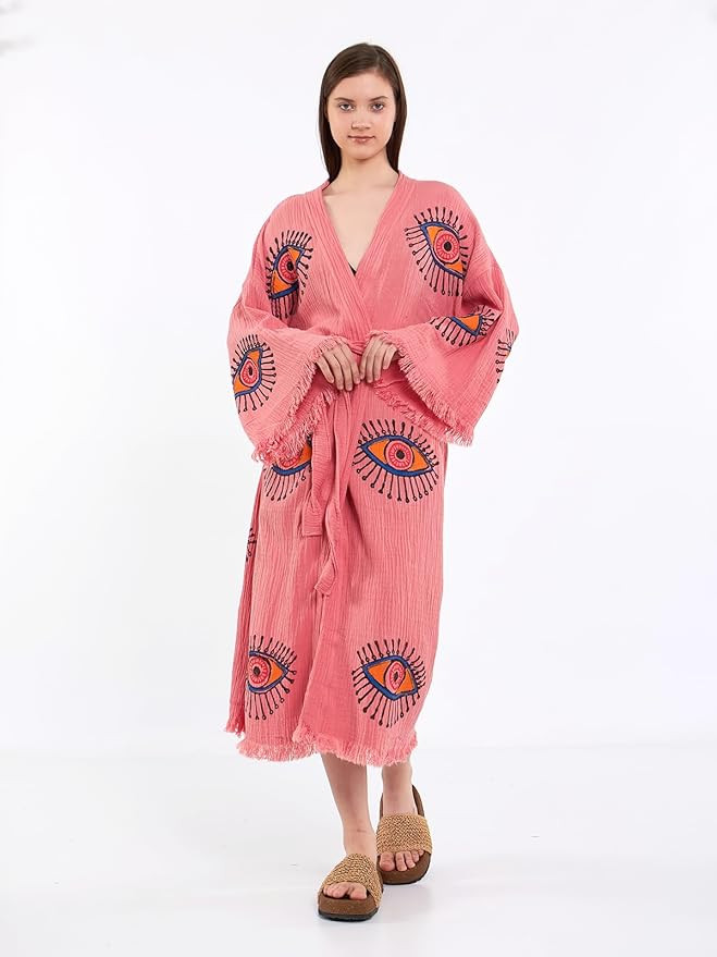 Evil Eye Kimono Robe - Beach Kimono Coverups for Woman | Amazon (US)