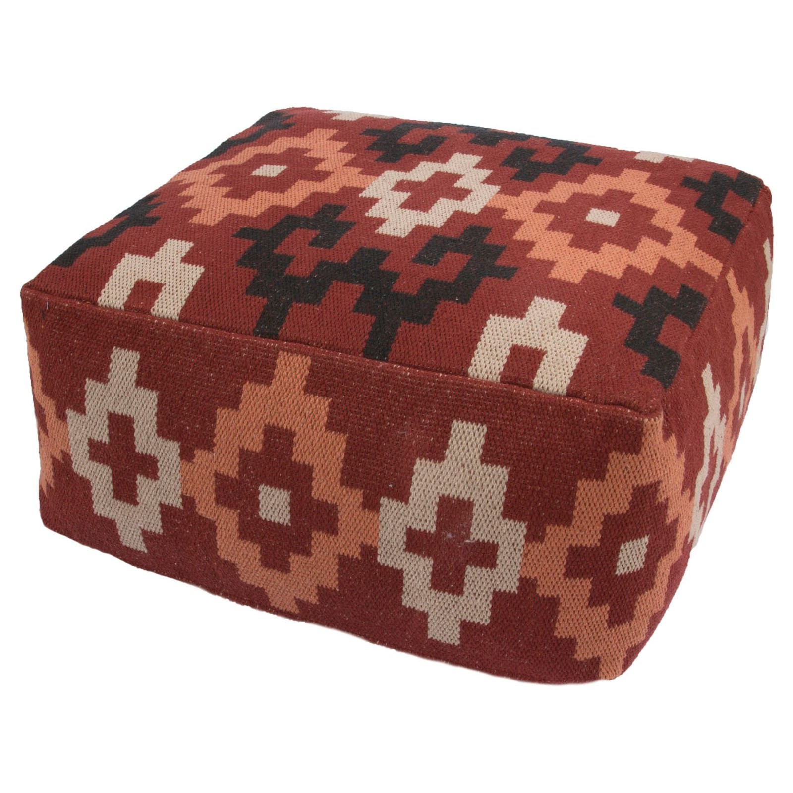 Jaipur Handmade Cotton Pouf Red | Hayneedle