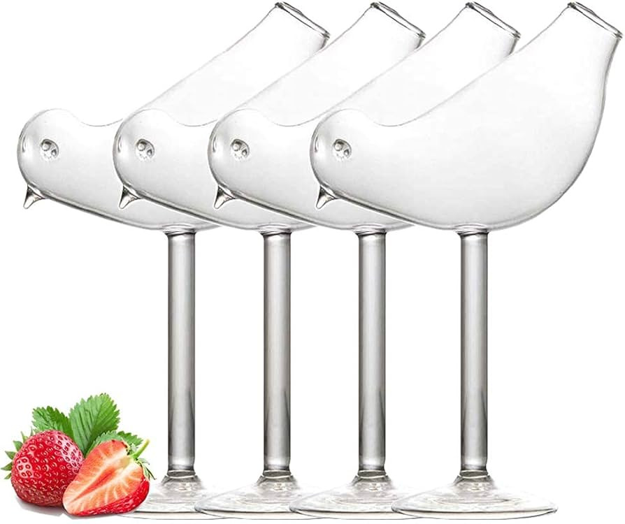 Cocktail Glass Bird Glasses Drinking Bird Shaped Cocktail Wine Glass 5oz/150ml Set of 4 Unique Ch... | Amazon (US)