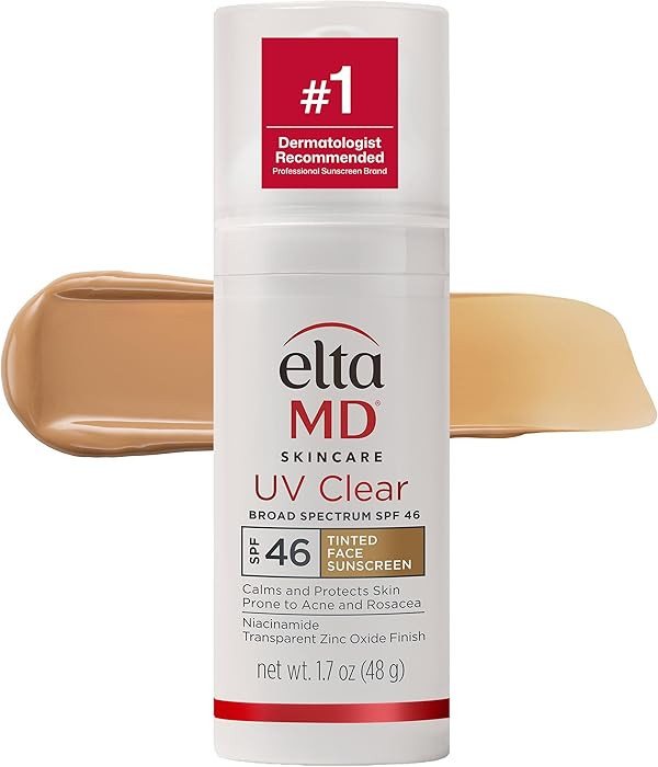 EltaMD UV Clear Tinted Face Sunscreen SPF 46, Oil Free Sunscreen for Sensitive Skin with Zinc Oxi... | Amazon (US)