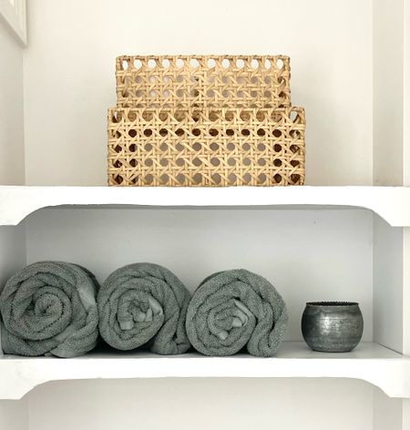 Bath towels, cane storage box, organization, budget finds, walmart deals

#LTKunder50 #LTKhome #LTKFind