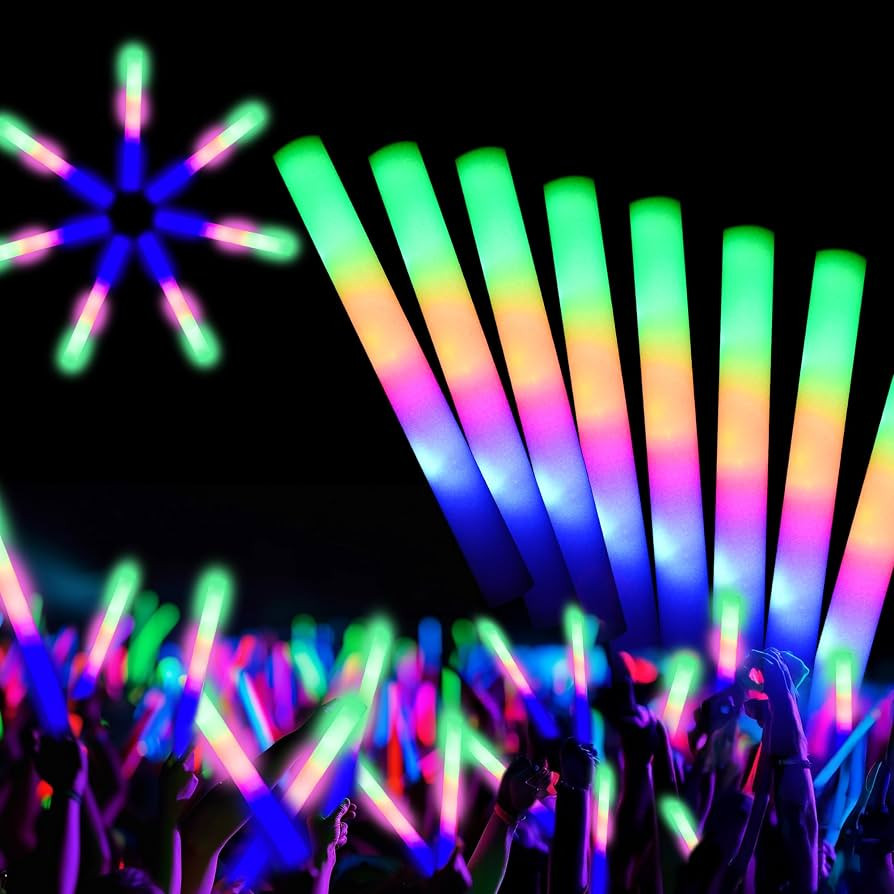 12 PCS Foam Glow Sticks Bulk With 3 Modes Colorful Flashing,Foam Light up Sticks,Glow Sticks for ... | Amazon (US)
