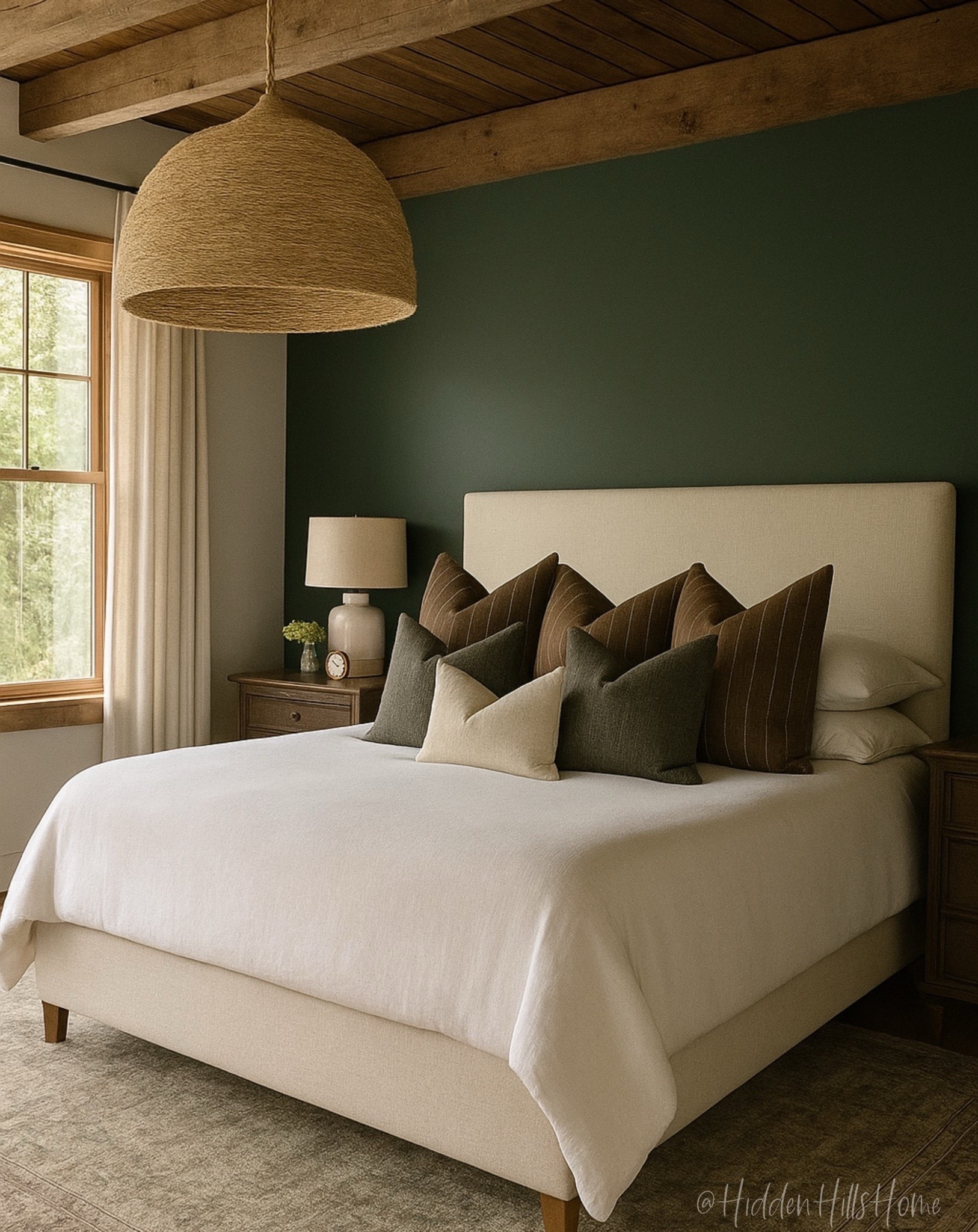 Bedroom decor ideas, moody bedroom decor inspiration, master bedroom design, home decor, primary bedroom mood board, green and brown bedroom #bedroom 

Walls are SW Ripe Olive







#LTKSeasonal #LTKHome #LTKSaleAlert