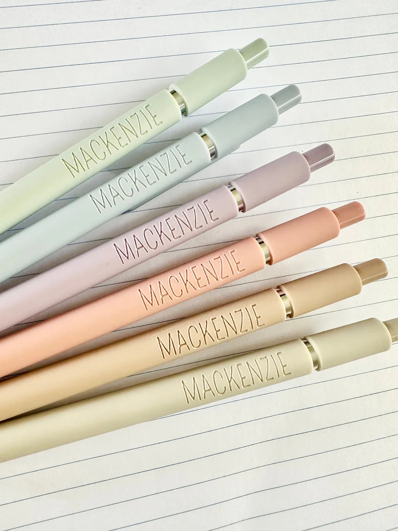 Custom Penspersonalized Pensset of 6 Custom Engraved Soft Touch Penscustom Gift for Her Gift for ... | Etsy (US)