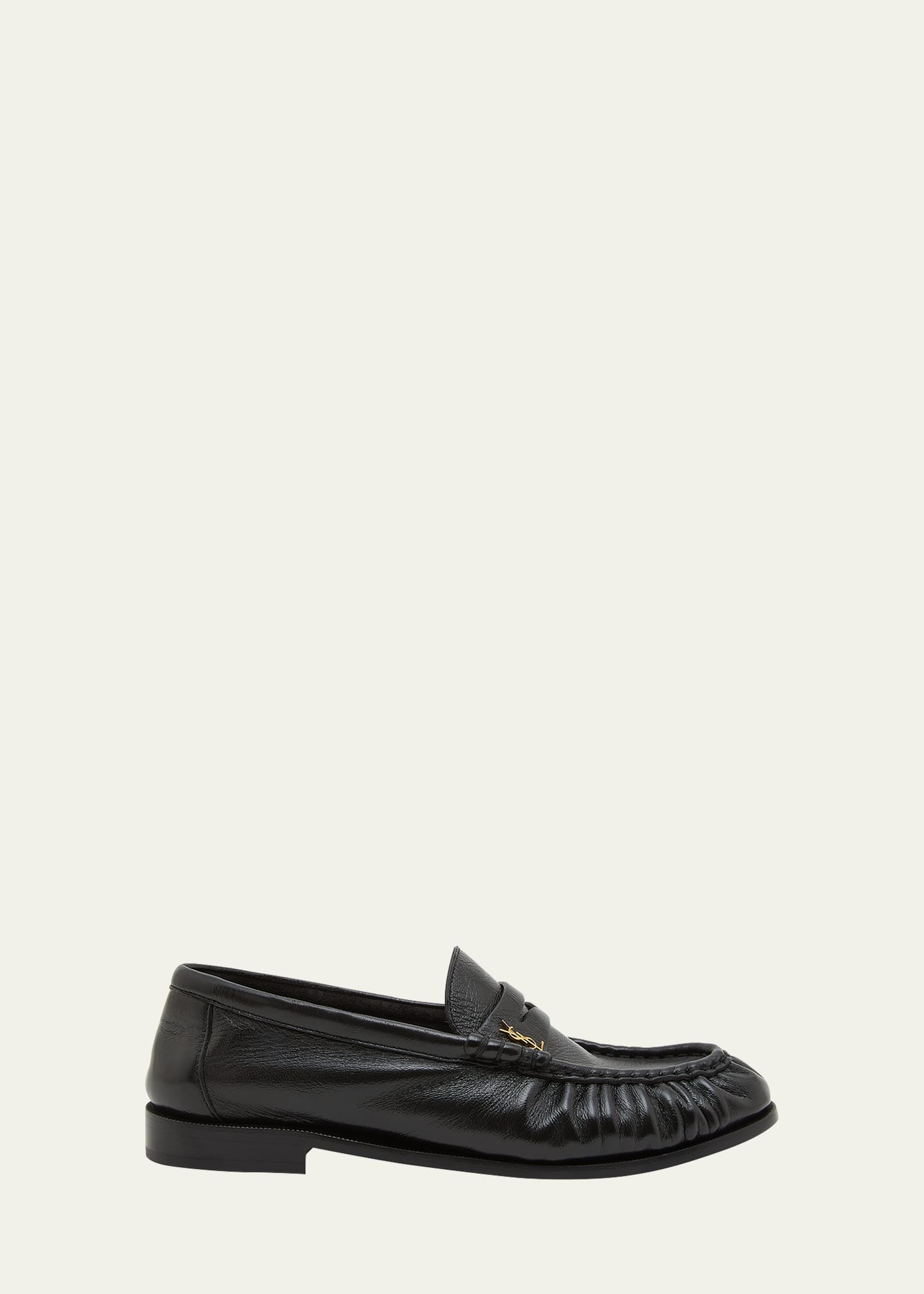 Saint Laurent Le Leather YSL Penny Loafers | Bergdorf Goodman
