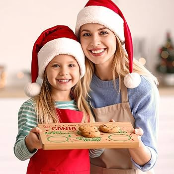 Custom Wooden Christmas Cookies and Milk for Santa Tray, Personalized Treats Serving Board Platte... | Amazon (US)