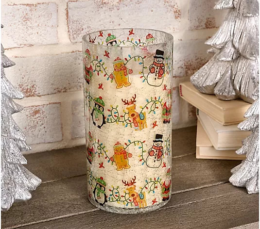 Temp-tations 8" Glass Hurricane with 35-ounce Scented Candle - QVC.com | QVC