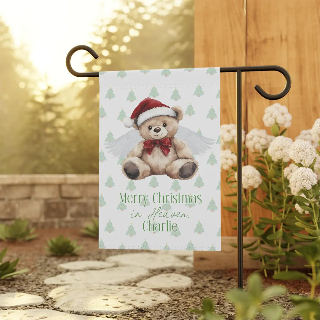 Custom Christmas in Heaven Garden Flag for Child, Christmas Cemetery Flag for Baby, Angel Baby, A... | Etsy (US)