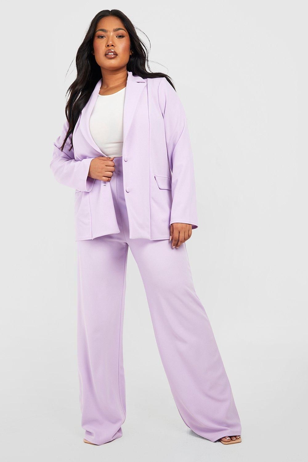 Womens Plus Oversized Blazer Dress Pants Set - Purple - 12 | Boohoo.com (US & CA)