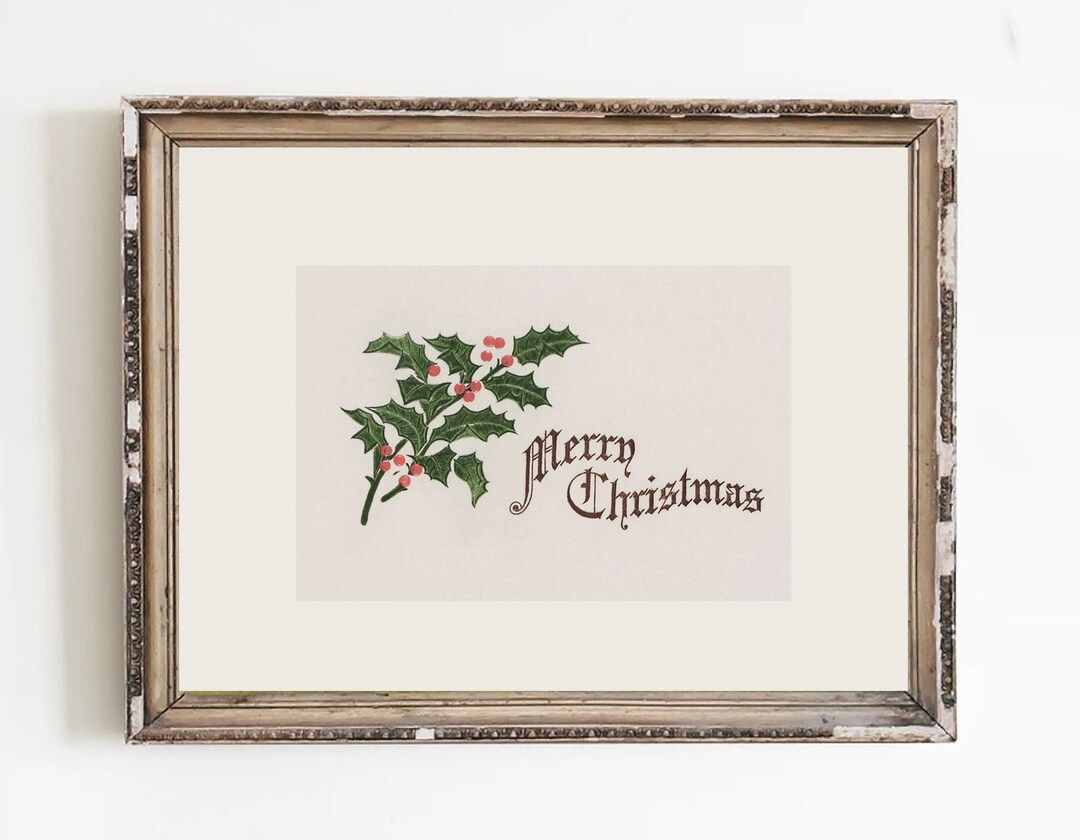 Printable Christmas Wall Art, Retro Christmas Art, Vintage Winter Wall Art, Vintage Christmas Pri... | Etsy (US)