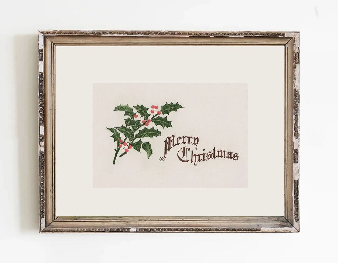 Printable Christmas Wall Art Retro Christmas Art Vintage - Etsy | Etsy (US)