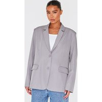 Grey Seam Detail Structured Oversized Blazer | PrettyLittleThing UK