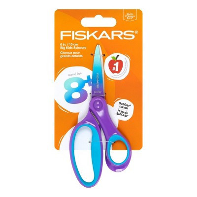 Fiskars Pointed-Tip Softgrip School Supplies Big Kids Scissors for Kids 8 to 11 - 6" Scissors - Purple Ombre | Target