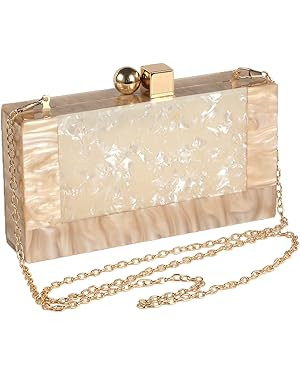 Women Acrylic Evening Clutch bag Glitter Marble Purse Handbag for Wedding Cocktail Party Prom | Amazon (US)