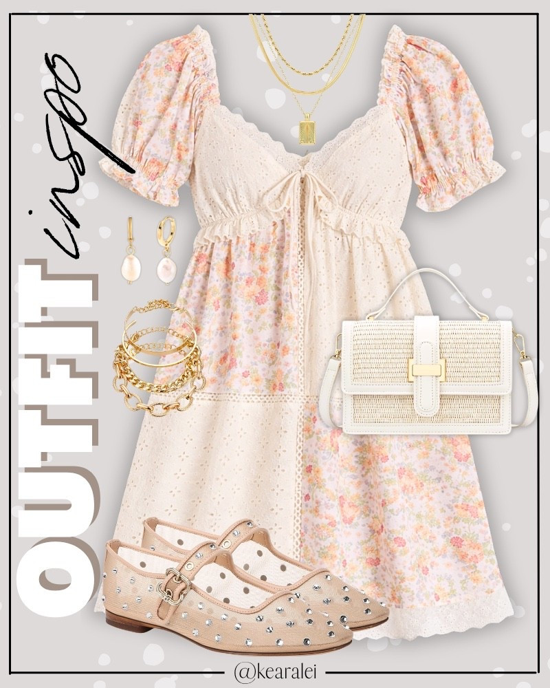 Spring outfits 2026 summer outfit wedding guest dresses Women Floral Patchwork Babydoll Dresses Puff Sleeve V Neck A Line Cute Mini Dress Flowy Y2k Sundress spring break Amazon fashion ivory cream off white peach pink floral patchwork dress puff sleeves ruffles sweetheart neckline spring dresses summer dress with Sam Edelman nude beige mesh ballet flats rhinestone Mary Jane Flats Shoes Square toe woven white vegan leather crossbody purse handbag straw crossbody purses gold hardware chunky gold jewelry pearl drop huggies hoops hoop earrings || wedding guest dresses church dress Easter spring dresses summer dress  #dresses #spring #summer #wedding #shower #amazon #target #baby #bridal #outfit #outfits
.
.
.
Amazon fashion, teacher outfits, business casual, casual outfits, neutrals, street style, Midi skirt, Maxi Dress, Swimsuit, Bikini, Travel, skinny Jeans, Puffer Jackets, Concert Outfits, Cocktail Dresses, Sweater dress, Sweaters, cardigans Fleece Pullovers, hoodies, button-downs, Oversized Sweatshirts, Jeans, High Waisted Leggings, dresses, joggers, fall Fashion, winter fashion, leather jacket, Sherpa jackets, Deals, shacket, Plaid Shirt Jackets, lounge set, Date Night Outfits, Vacation outfits, Mom jeans, shorts, sunglasses,  Romper, jumpsuit, Airport outfits, biker shorts, Weekender bag, plus size fashion, Stanley cup tumbler, Work blazers, Work Wear, workwear

boots booties tall over the knee, ankle boots, Chelsea boots, combat boots, pointed toe, chunky sole, heel, high heels, sneakers, slip on shoes, Nike, adidas, vans, dr. marten’s, ugg slippers, golden goose, sandals, high heels, loafers, Birkenstock Birkenstocks, Steve Madden, Target, Abercrombie and fitch, Amazon, Shein, Nordstrom, H&M, forever 21, forever21, Walmart, asos, Nordstrom rack, Nike, adidas, Vans, Quay, Tarte, Sephora, lululemon, free people, j crew jcrew factory, old navy

#LTKWedding #LTKootd #LTKSeasonal