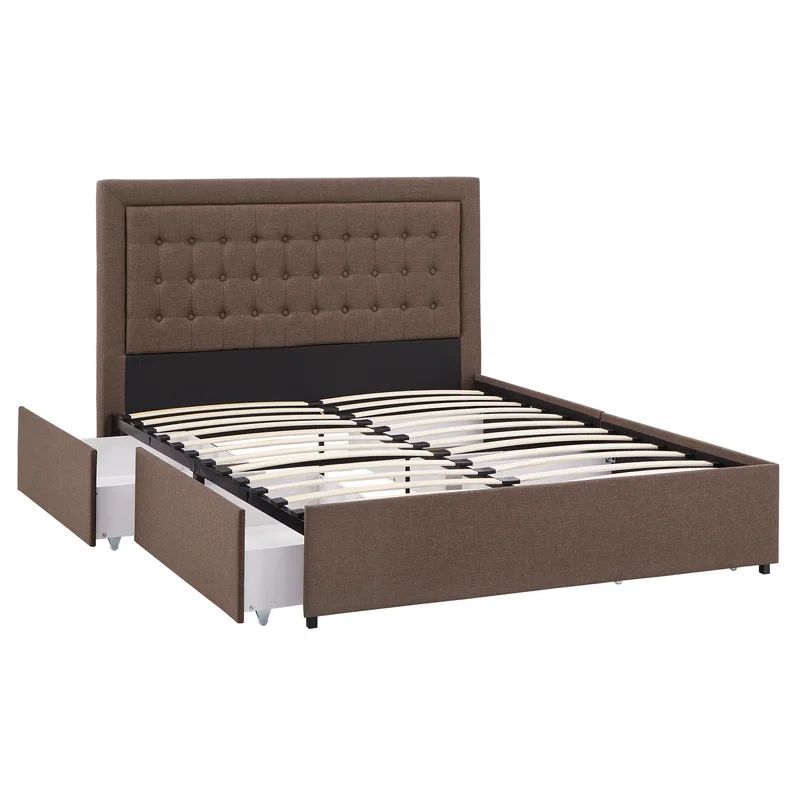 Aderyn Tufted Upholstered Low Profile Storage Platform Bed | Wayfair North America