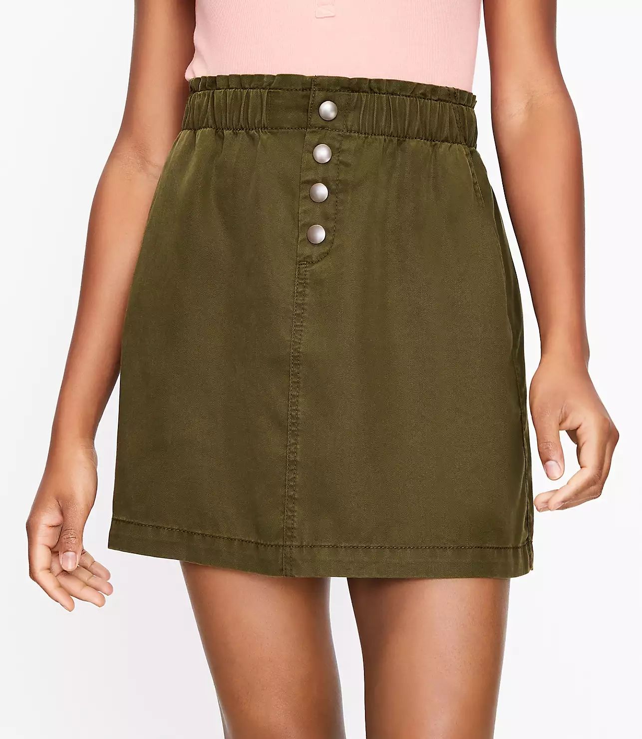 Snap Paperbag Pocket Skirt | LOFT