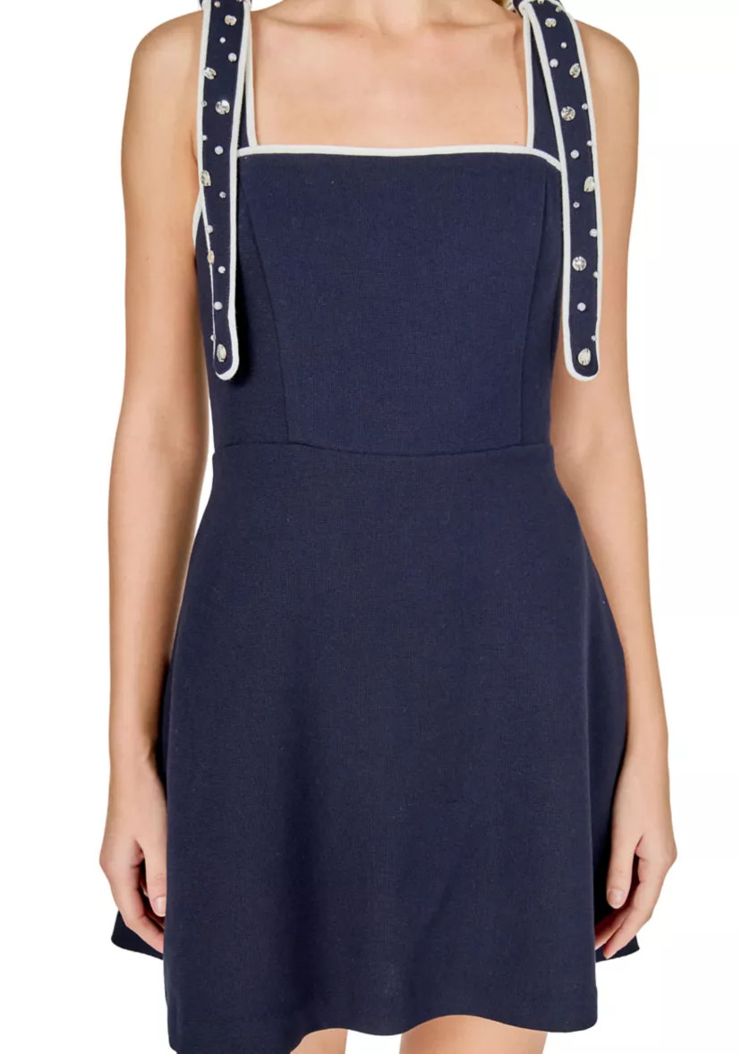 Bead Embellished Strap Mini Dress | Belk