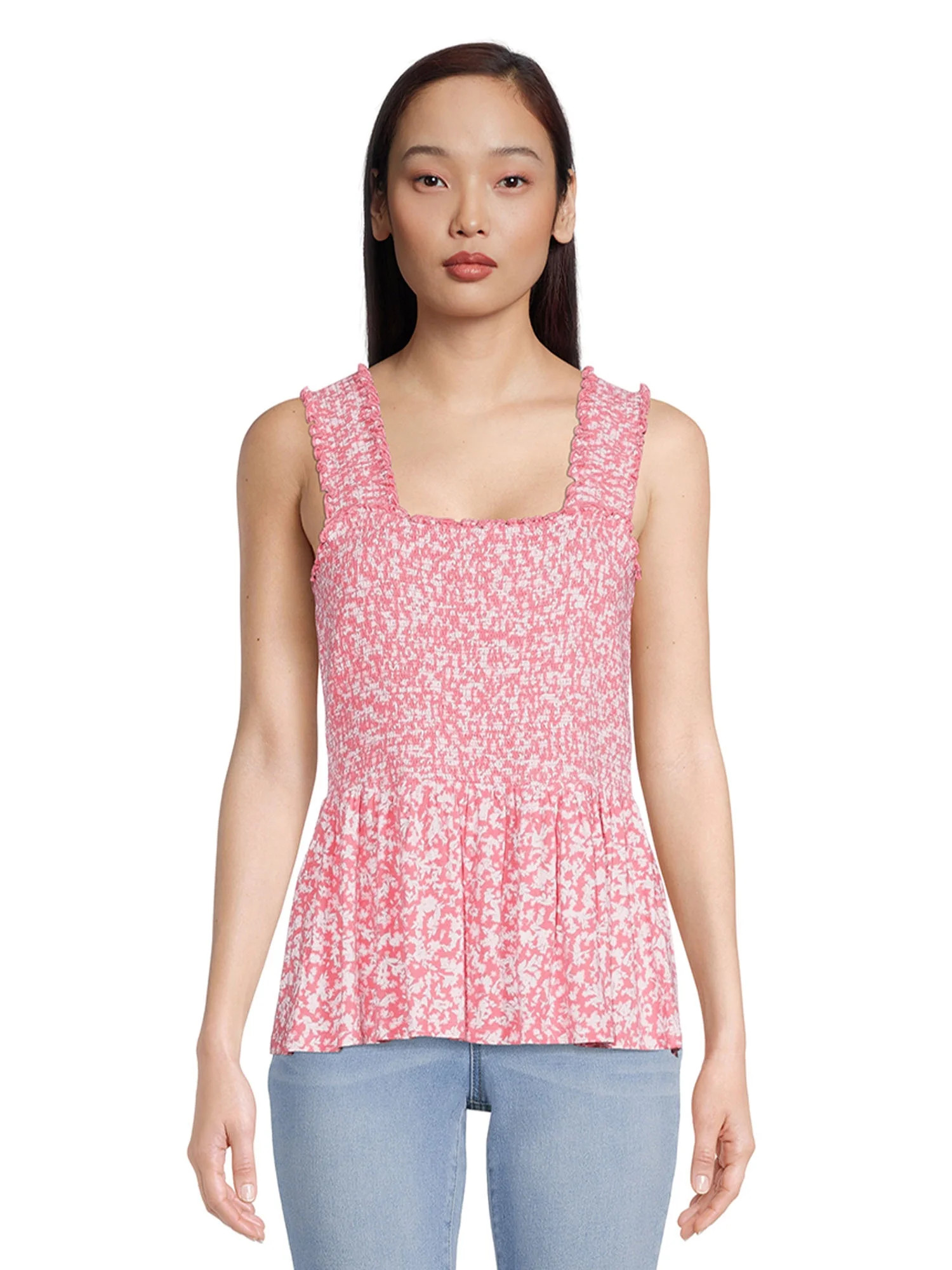 Time and Tru Women's Sleeveless Smocked Top | Walmart (US)