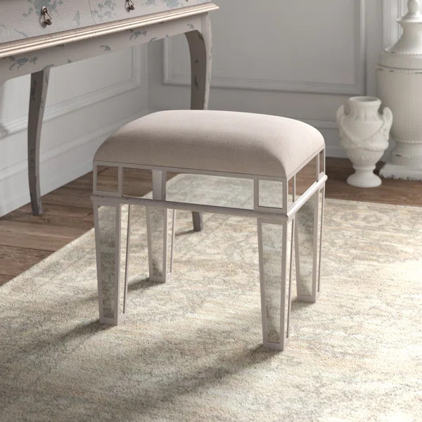 Kalia Mirrored Vanity Stool | Wayfair North America