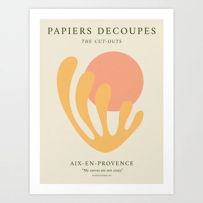 Matisse cut out print, Papier decoupes, Pastel Art Print by PAPER GRPHC STUDIO | Society6