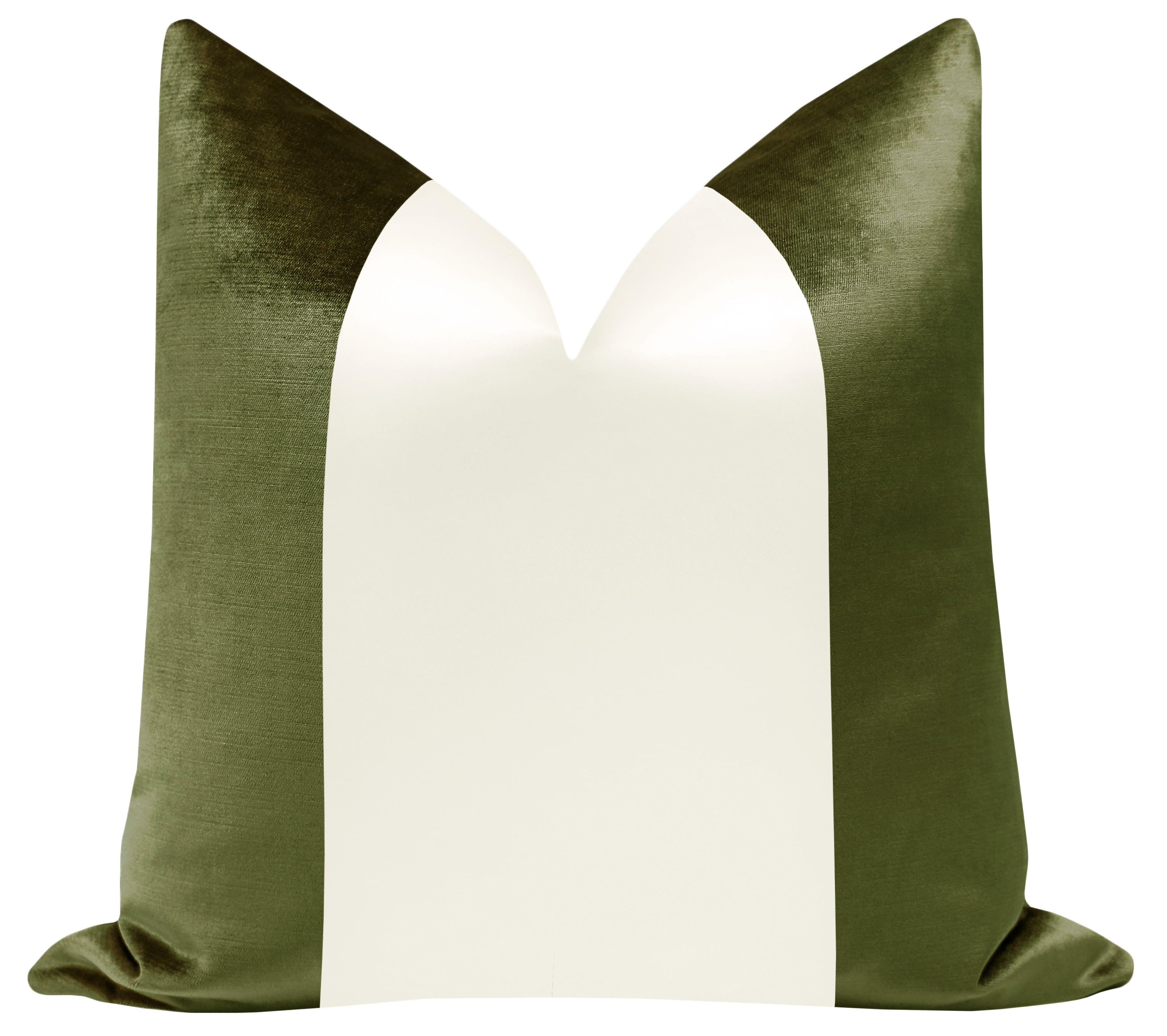 PANEL Colorblock :: Faux Silk Velvet // Olive + Alabaster Silk | LITTLE DESIGN COMPANY