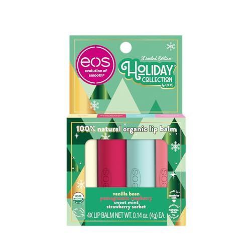 EOS Limited Edition Holiday Lip Balm, Raspberry Cloud & Blackberry Bellini, All-Day Moisture, Made for Sensitive Skin, 0.14 oz, 2-Pack, Clear | Amazon (US)