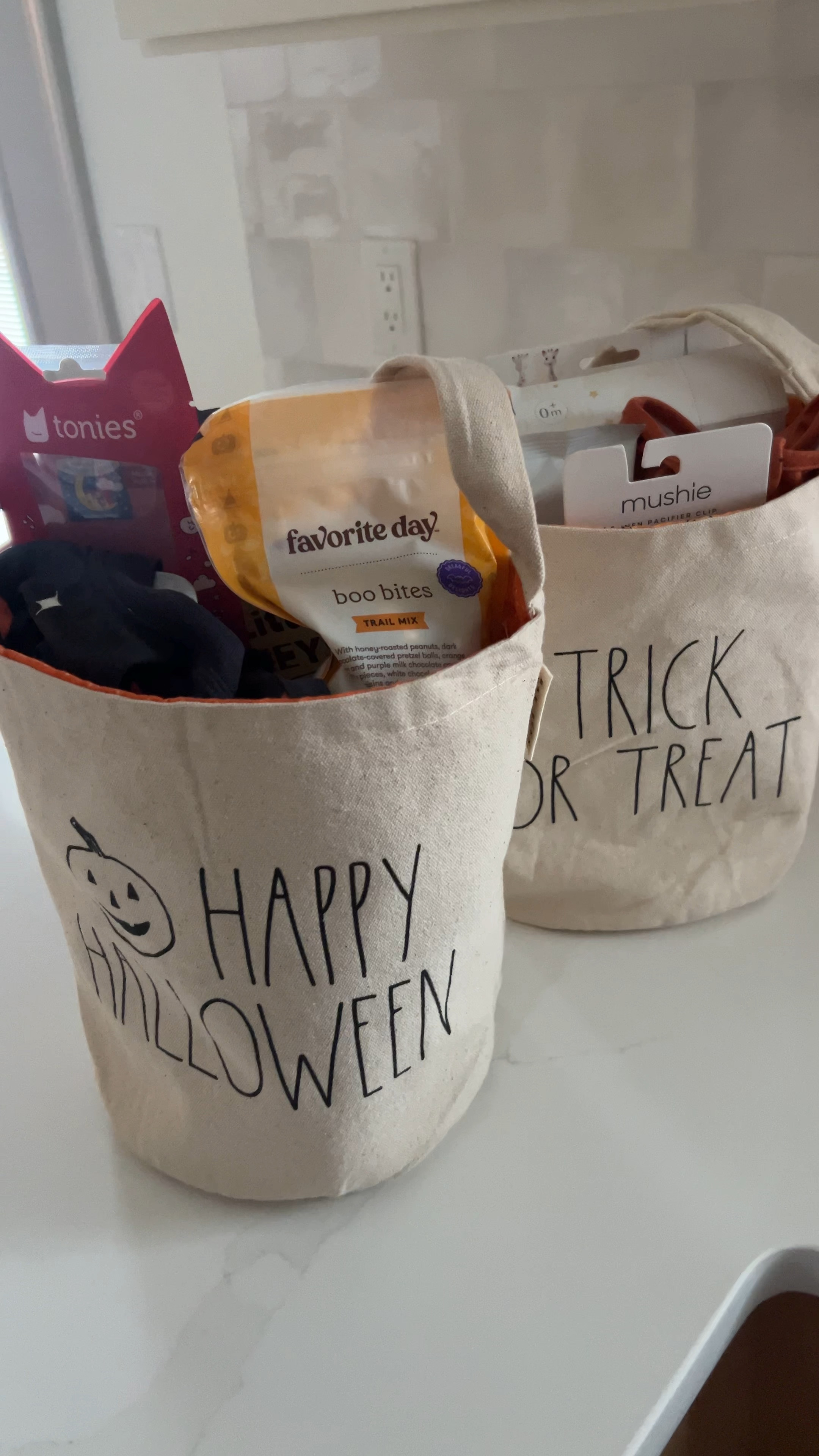 To kick off spooky season I made some boo baskets for the girls to open on the 1st and enjoy all season long!

My go-to formula for any sort of sursie (boo baskets, Christmas stockings, Easter baskets, etc.) is a book, a snack, a new pair of jammies, a toy, and something they actually need at the time. I feel like this helps us from accumulating a bunch of extra junk, but it’s still special!

These canvas bags are Rae Dunn brand from TJ Maxx. I picked them up last year and had a friend embroider their names. They are so cute and perfect for Trick-or-Treating!🎃

#LTKSeasonal #LTKHalloween #LTKKids