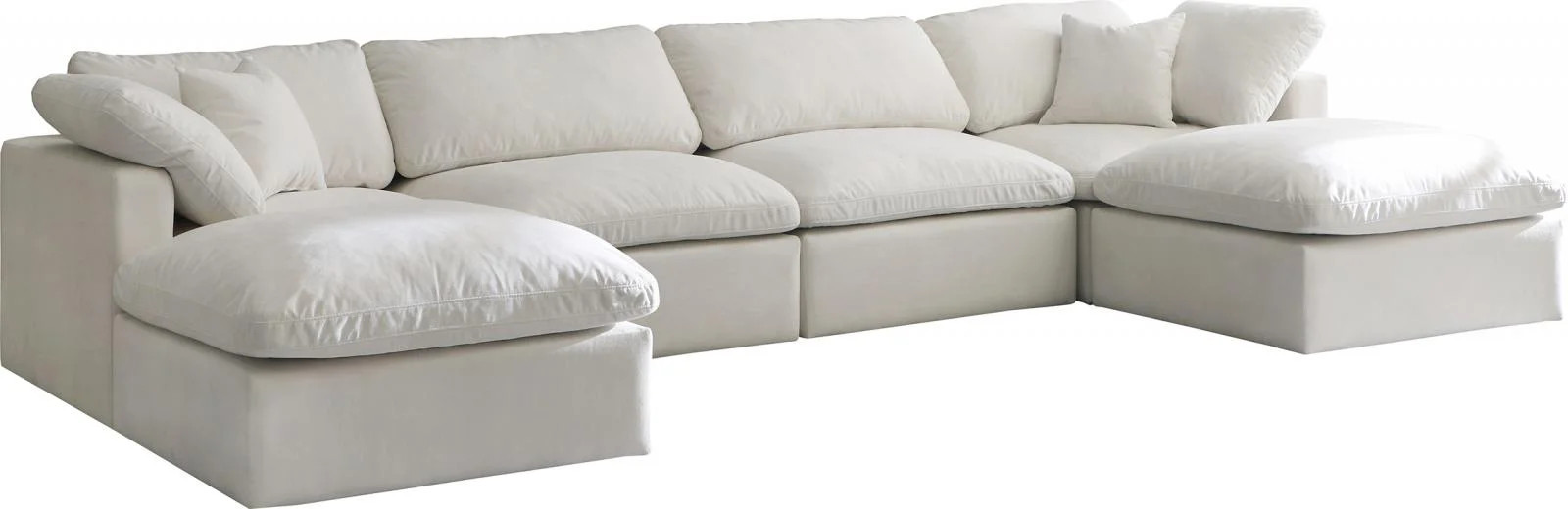 CREAM Velvet Cloud 6B Modular Down Filled Reversible Sectional Soflex Modern | Walmart (US)